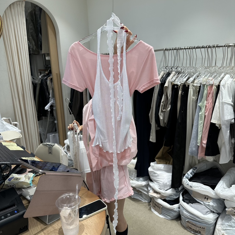 MAGNOLIA36-L韓國東大門代購女裝新款推薦吊帶背心不含內搭亞麻MAGNOLIA36-L吊帶/背心圖色1