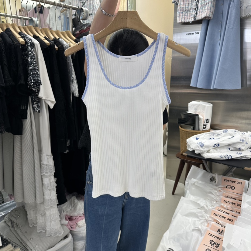 CORNER韓國東大門直郵女士新款熱賣26春夏推薦休閑吊帶背心CORNER.302吊帶/背心圖色1