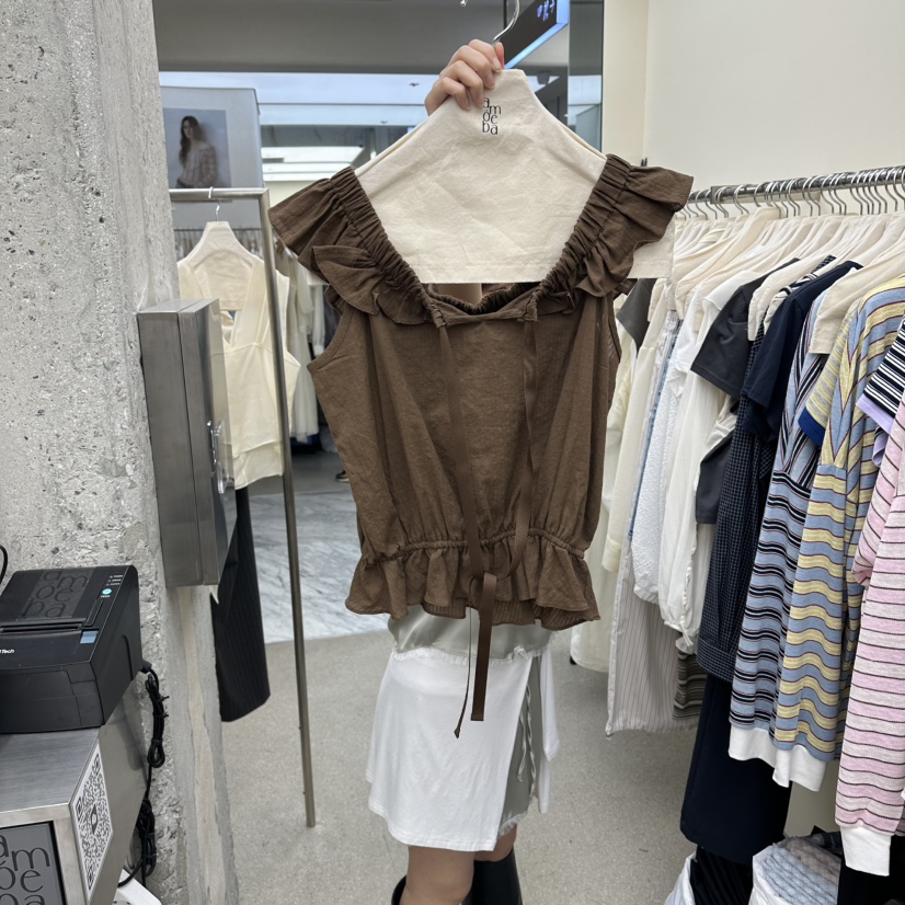 AMOEBA韓國直郵女裝新款推薦26夏季職業時尚人氣26春夏T恤AMOEBAT恤圖色2