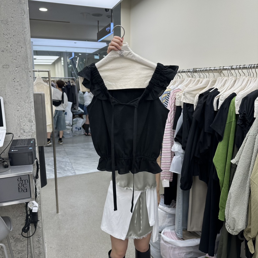 AMOEBA韓國直郵女裝新款推薦26夏季職業時尚人氣26春夏T恤AMOEBAT恤圖色3