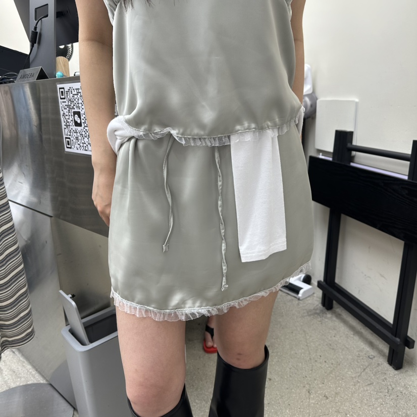 AMOEBA韓國直郵女裝新品時尚熱賣職業人氣推薦休閑短裙蕾絲AMOEBA短裙圖色2