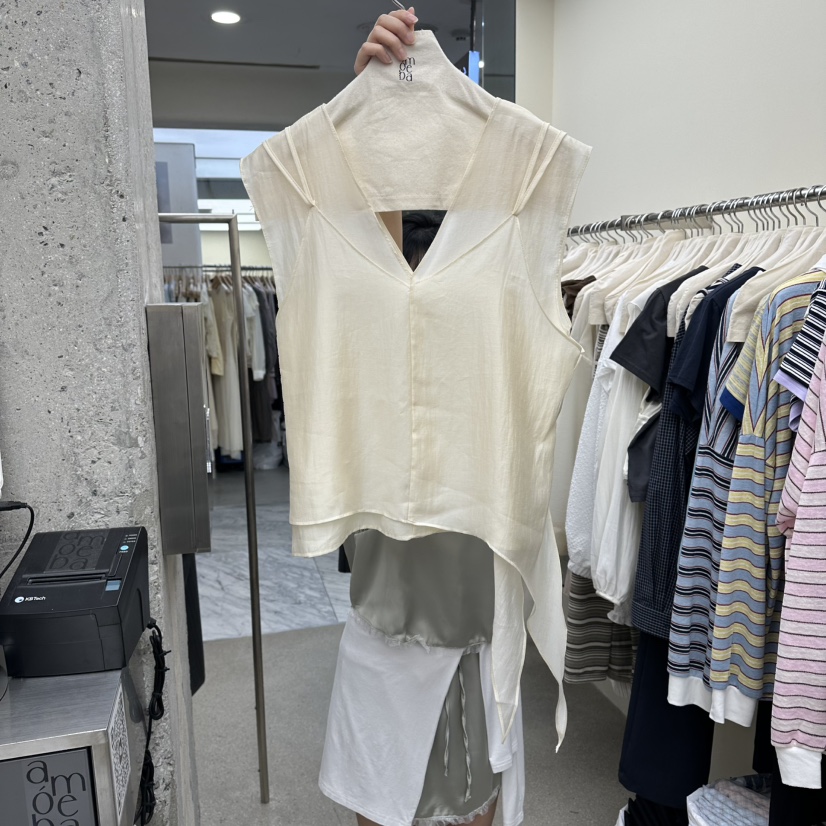AMOEBA韓國直郵女士新品26春夏職業熱賣襯衫蕾絲衫不含項鏈AMOEBA襯衫/蕾絲衫圖色1