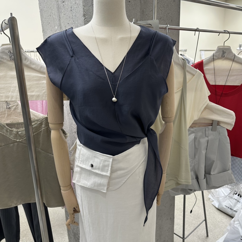 AMOEBA韓國直郵女士新品26春夏職業熱賣襯衫蕾絲衫不含項鏈AMOEBA襯衫/蕾絲衫圖色2