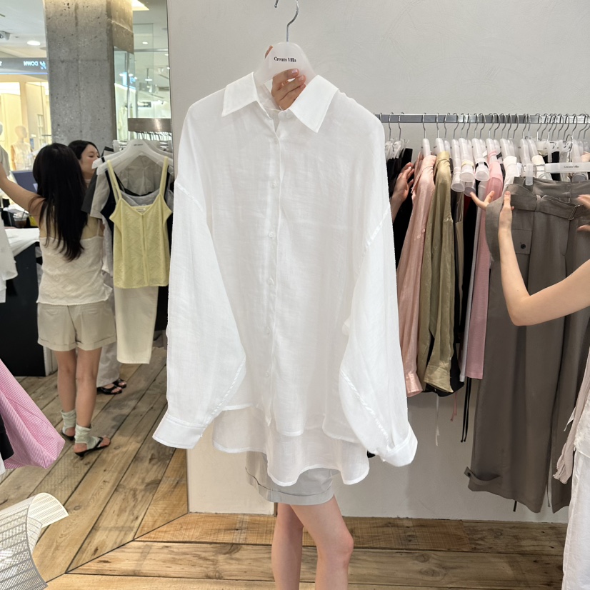 CREAM VILLA韓國東大門代購女士新品26夏季襯衫蕾絲衫CREAMVILLA襯衫/蕾絲衫圖色3