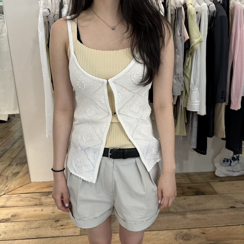 CREAM VILLA韓國代購女士新品休閑吊帶背心不含內搭CREAMVILLA吊帶/背心圖色1