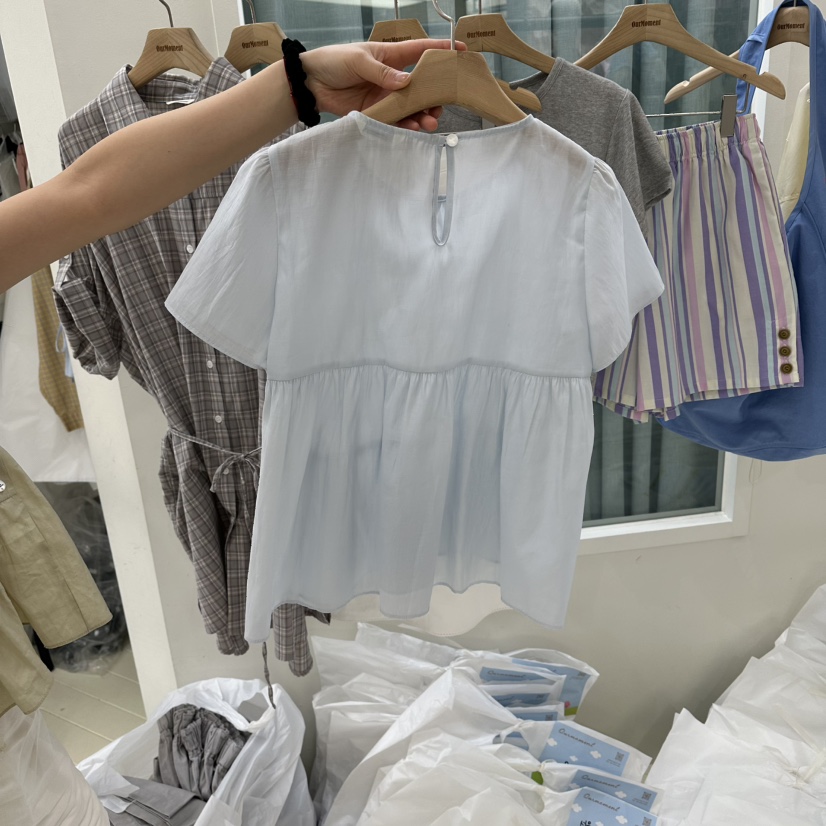 OURMOMENT韓國東大門直郵女士新品推薦休閑26春夏襯衫蕾絲衫OURMOMENT襯衫/蕾絲衫