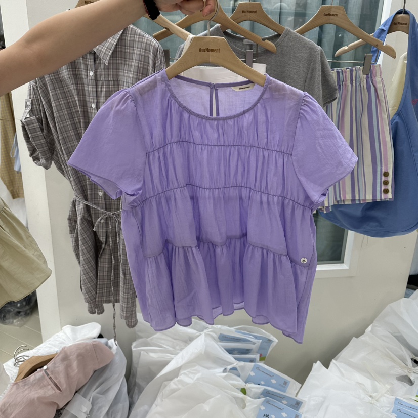 OURMOMENT韓國東大門直郵女士新品推薦休閑26春夏襯衫蕾絲衫OURMOMENT襯衫/蕾絲衫圖色2