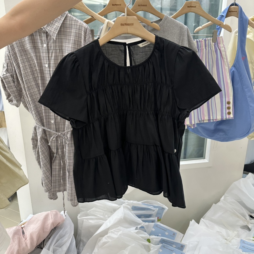 OURMOMENT韓國東大門直郵女士新品推薦休閑26春夏襯衫蕾絲衫OURMOMENT襯衫/蕾絲衫圖色4