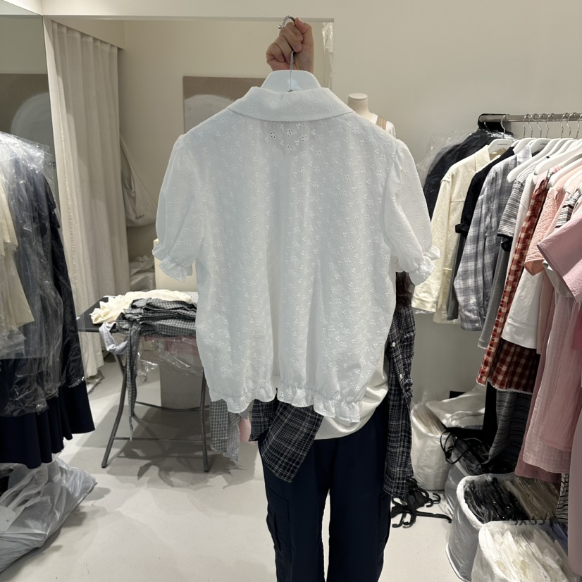LORING RE I韓國東大門直郵女士新款時尚熱賣襯衫蕾絲衫LORING RE-I/BARE襯衫/蕾絲衫