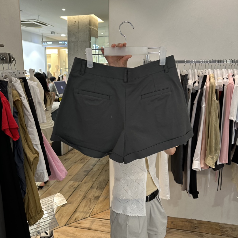 CREAM VILLA韓國直郵實拍女士新款休閑短褲不含腰帶棉質CREAMVILLA短褲
