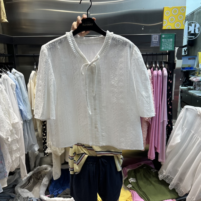 RUNWAY-런웨이東大門實拍韓國女裝新品時尚推薦襯衫蕾絲衫RUNWAY襯衫/蕾絲衫圖色2