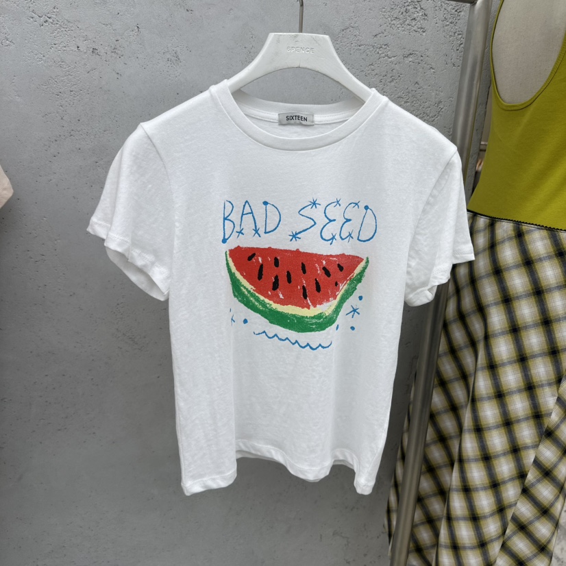 SIXTEEN韓國東大門代購女裝新品26春夏26夏季休閑職業T恤SIXTEENT恤圖色1