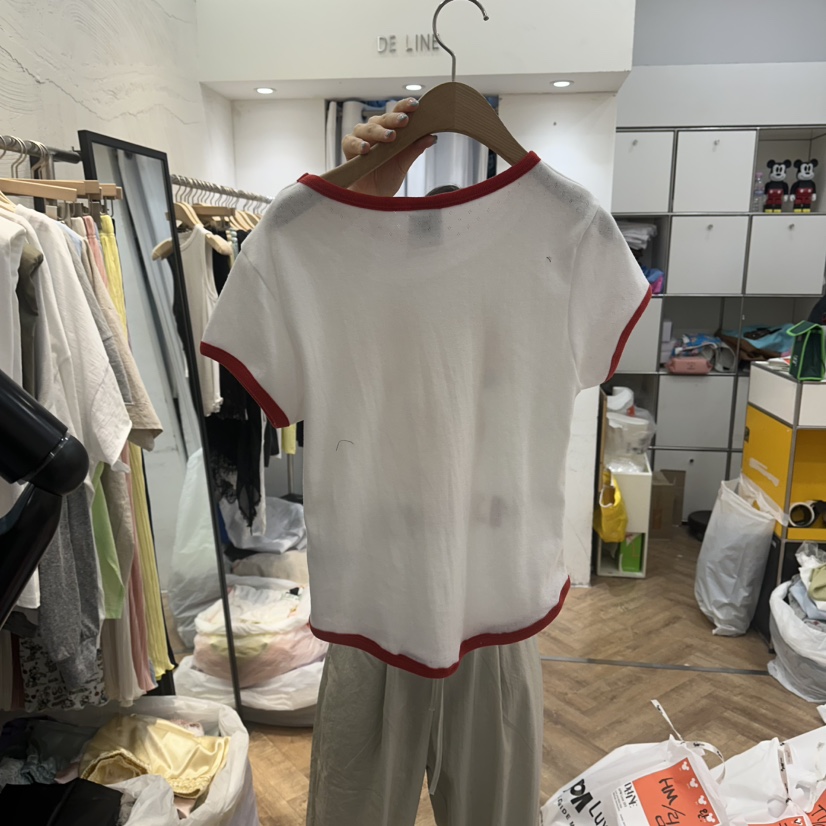 DE LINE韓國直郵女士新款人氣26春夏職業時尚熱賣26夏季T恤DE LINET恤