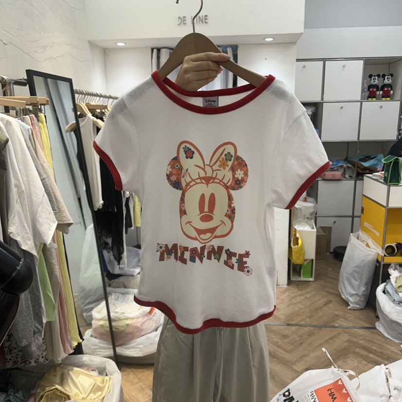 DE LINE韓國直郵女士新款人氣26春夏職業時尚熱賣26夏季T恤DE LINET恤圖色1