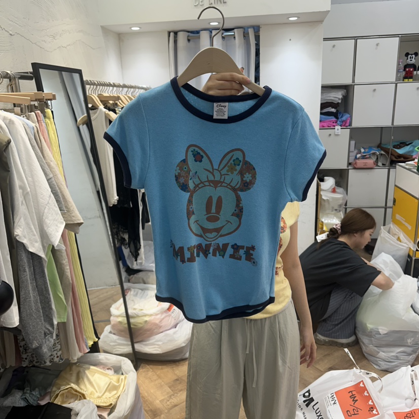DE LINE韓國直郵女士新款人氣26春夏職業時尚熱賣26夏季T恤DE LINET恤圖色3