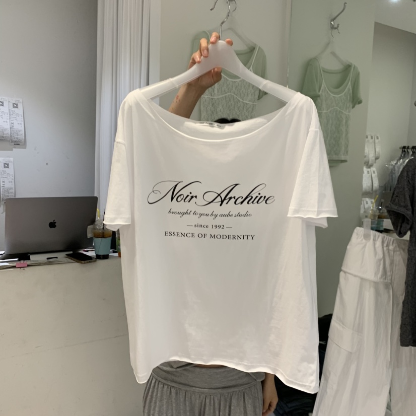 AUBE韓國東大門代購女裝新款職業休閑推薦熱賣26春夏時尚T恤AUBET恤圖色1