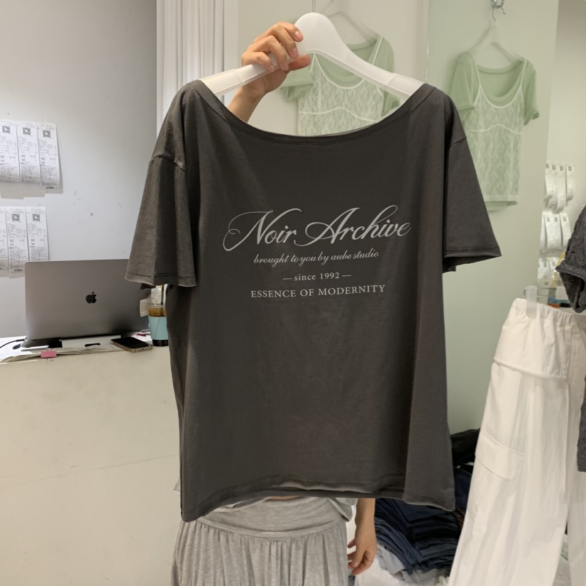 AUBE韓國東大門代購女裝新款職業休閑推薦熱賣26春夏時尚T恤AUBET恤圖色3