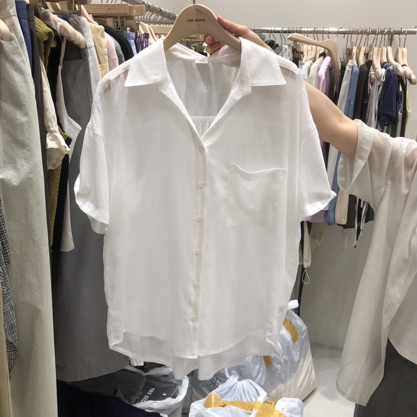 FRE韓國東大門直郵女士新品人氣26夏季推薦職業襯衫蕾絲衫FRE SEOUL襯衫/蕾絲衫圖色2