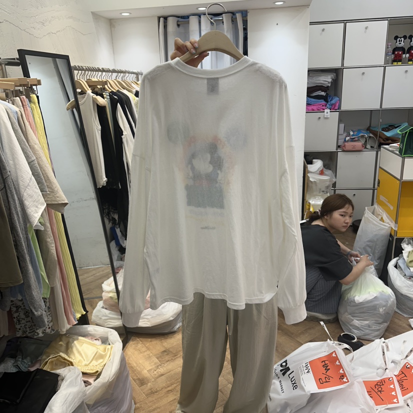 DE LINE韓國東大門代購女士新品休閑人氣職業推薦長袖T恤DE LINE長袖T恤