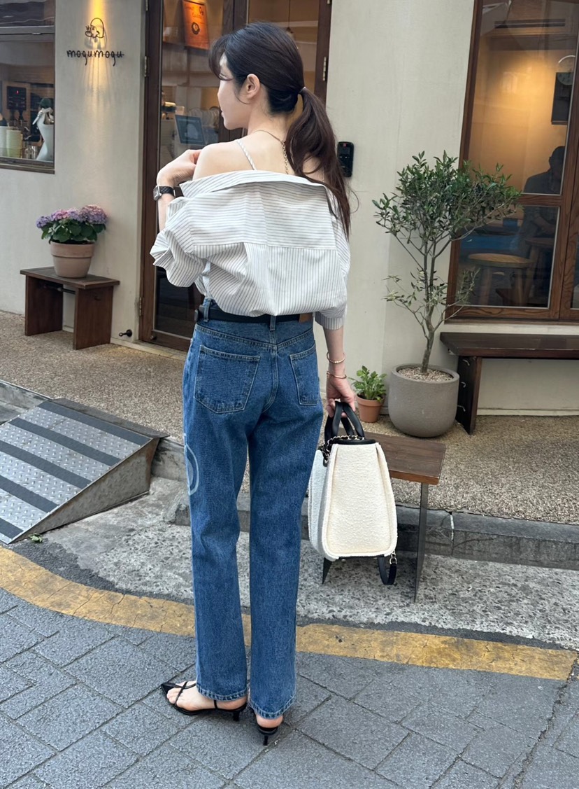 GENTLE B/LOVENTINA東大門實拍韓國女士新款26春夏牛仔褲不含腰帶GENTLE B/LOVENTINA牛仔褲