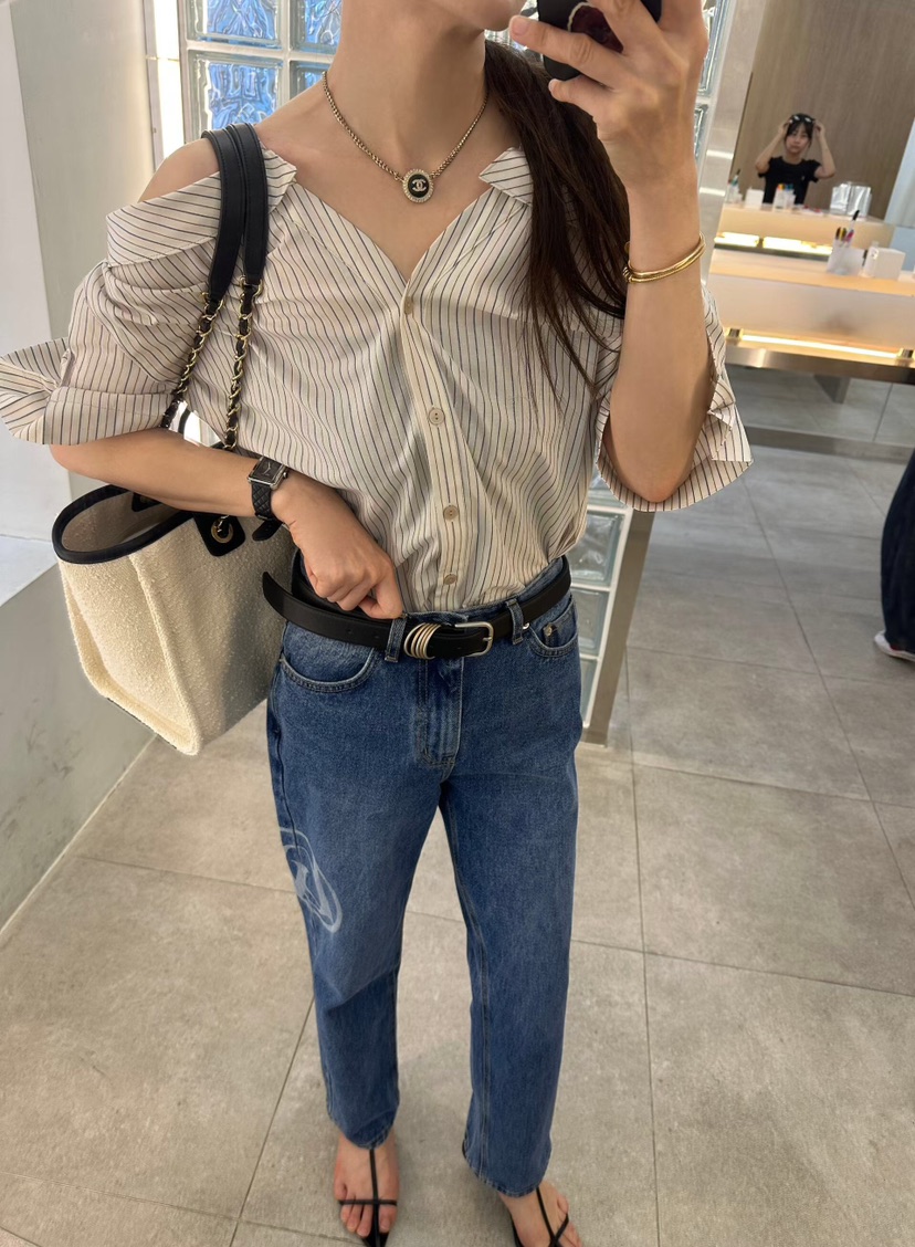 GENTLE B/LOVENTINA東大門實拍韓國女士新款26春夏牛仔褲不含腰帶GENTLE B/LOVENTINA牛仔褲
