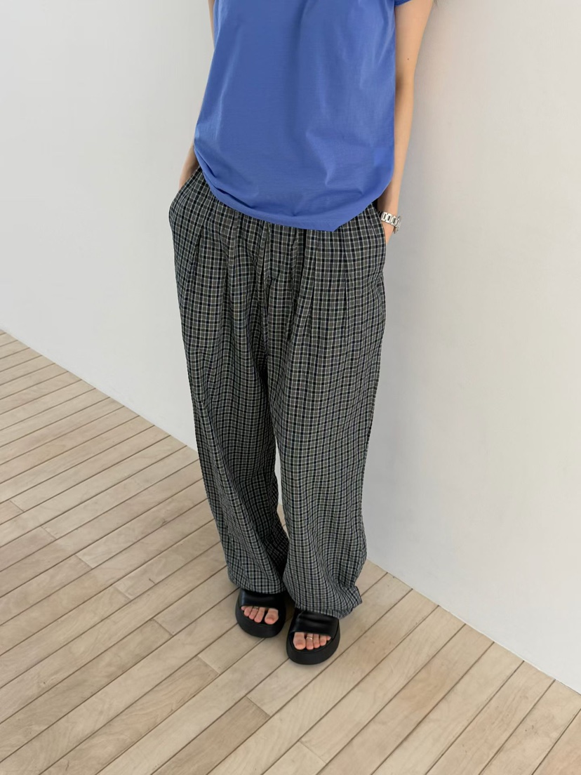 ARKIE/TAF韓國代購女士新款時尚人氣休閑26春夏休閑褲格子ARKIE/TAF休閑褲