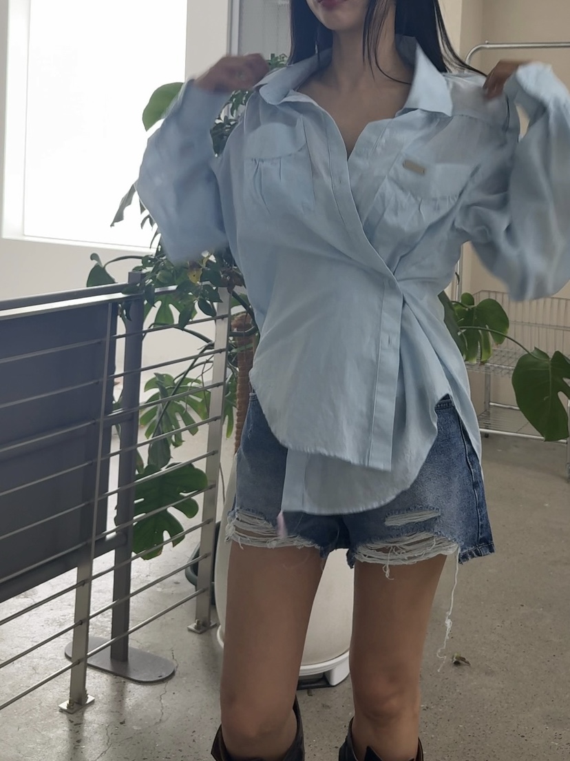 AB韓國代購女裝新品26春夏人氣熱賣26夏季休閑襯衫蕾絲衫AB襯衫/蕾絲衫
