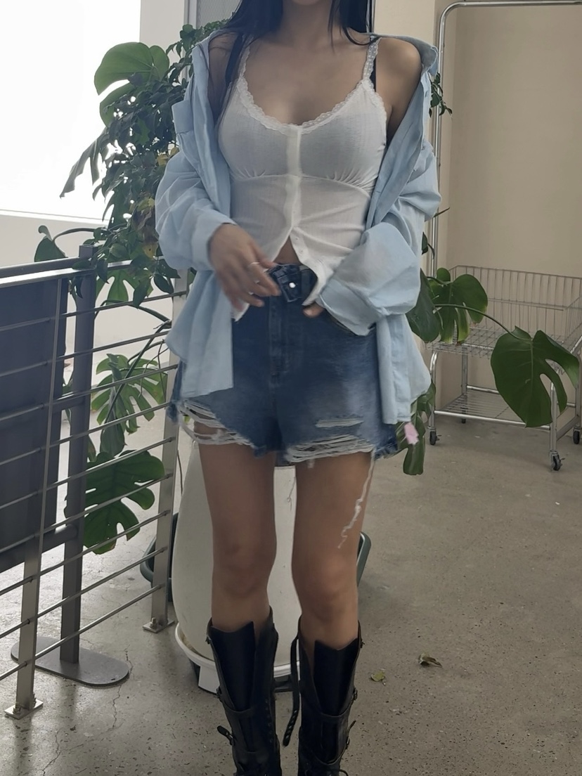 AB韓國代購女裝新品26春夏人氣熱賣26夏季休閑襯衫蕾絲衫AB襯衫/蕾絲衫