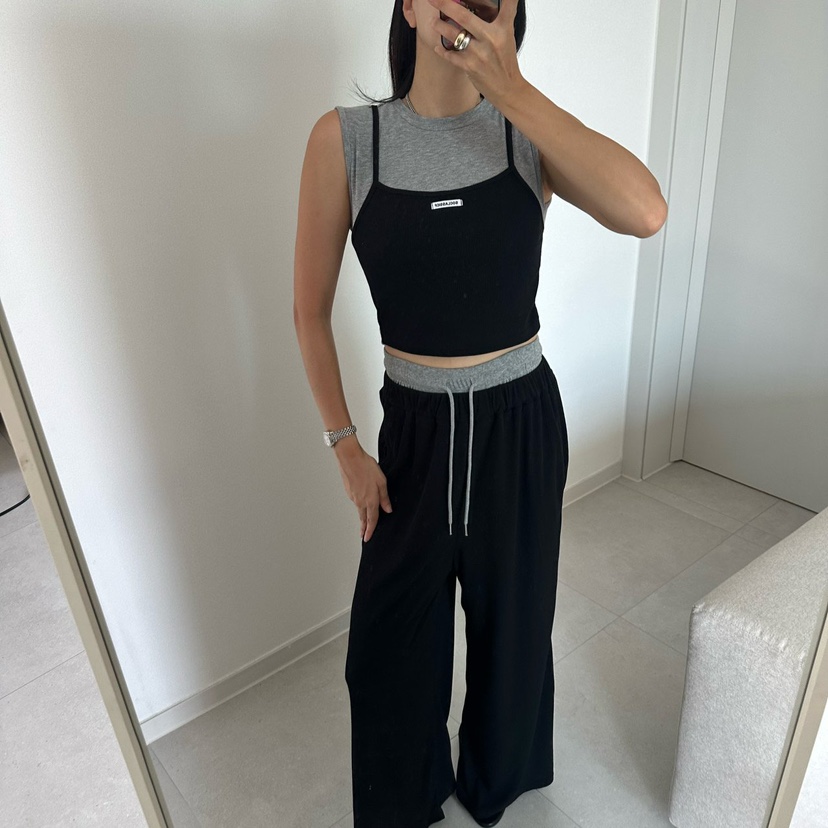 SOUIT韓國直郵女士新品休閑人氣熱賣職業推薦時尚休閑褲撞色SOUIT by mabel-L休閑褲