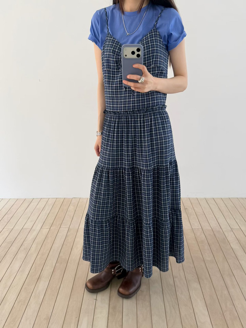 ARKIE/TAF韓國直郵女裝新款26春夏休閑時尚推薦連衣裙格子ARKIE/TAF連衣裙