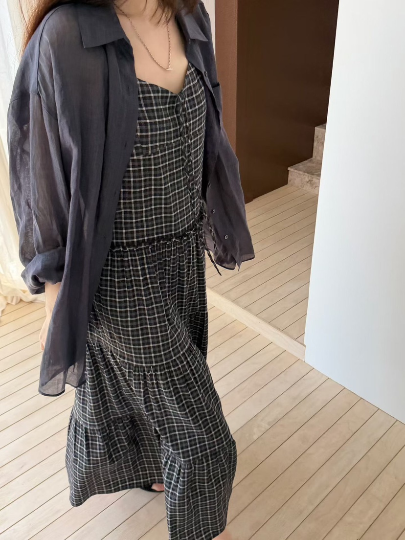 ARKIE/TAF韓國直郵女裝新款26春夏休閑時尚推薦連衣裙格子ARKIE/TAF連衣裙