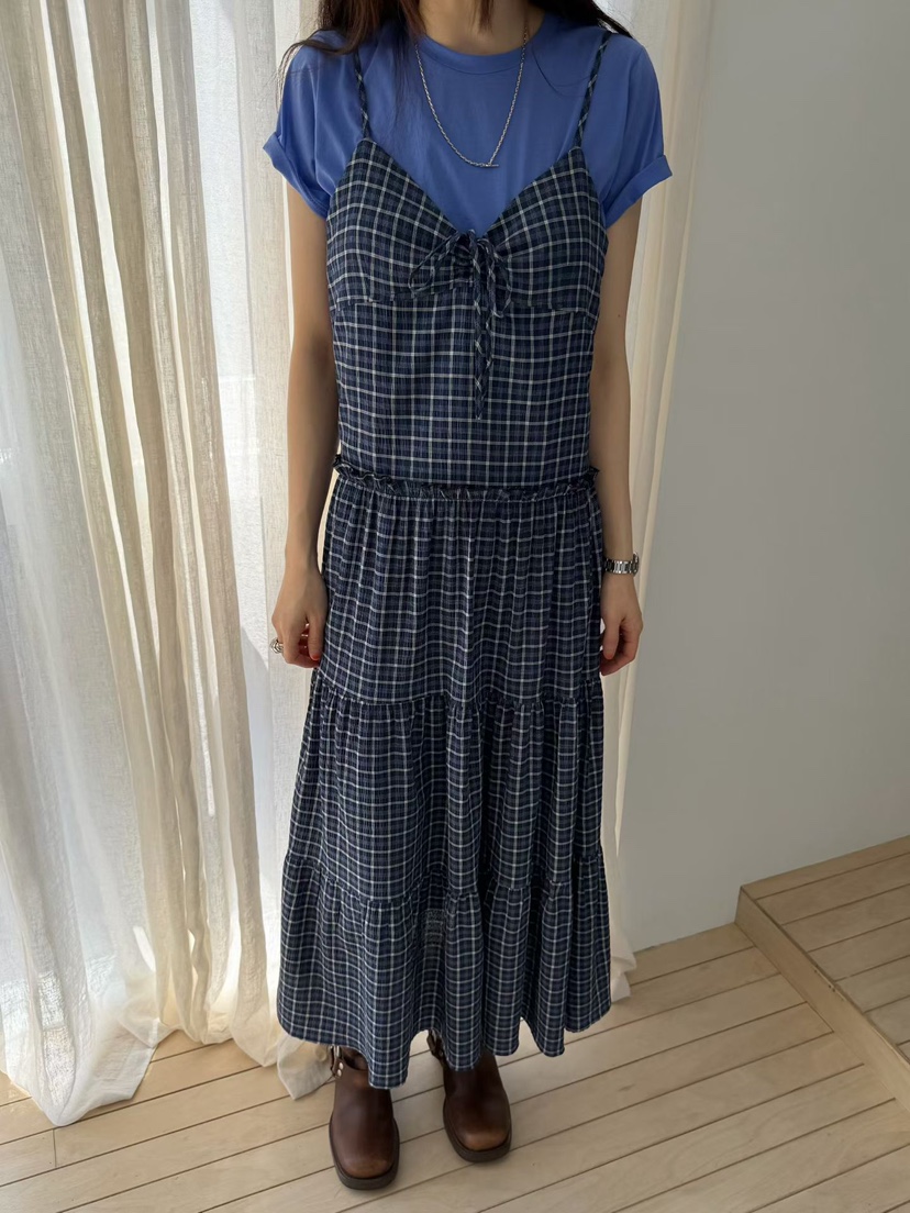 ARKIE/TAF韓國直郵女裝新款26春夏休閑時尚推薦連衣裙格子ARKIE/TAF連衣裙