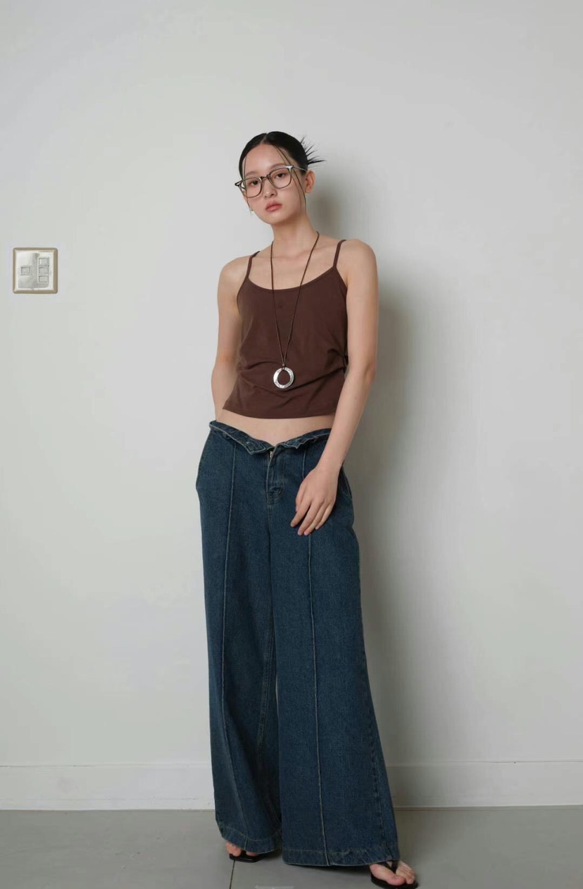 GENTLE B/LOVENTINA韓國直郵實拍女士新品時尚牛仔褲褶裥GENTLE B/LOVENTINA牛仔褲