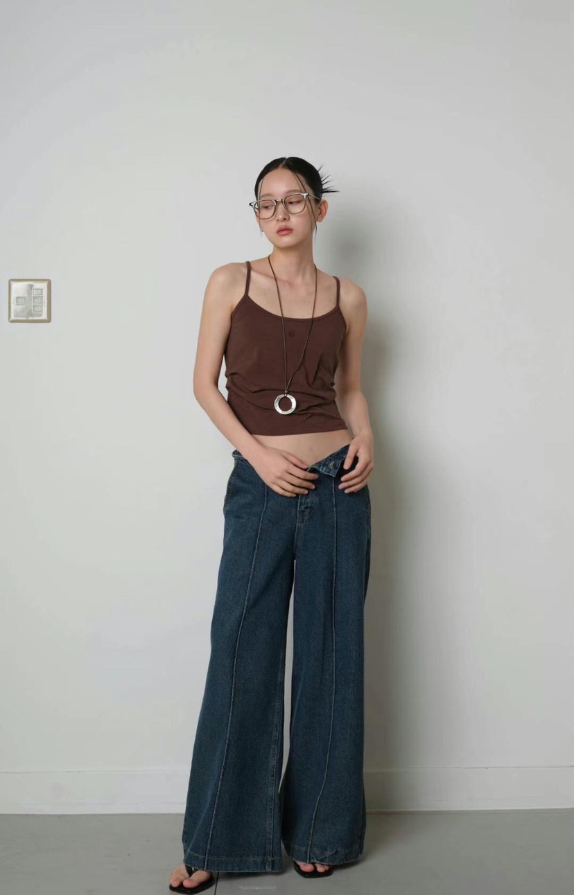 GENTLE B/LOVENTINA韓國直郵實拍女士新品時尚牛仔褲褶裥GENTLE B/LOVENTINA牛仔褲