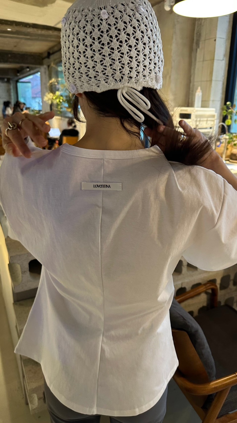 GENTLE B/LOVENTINA韓國直郵女士新款休閑推薦職業T恤褶皺GENTLE B/LOVENTINAT恤