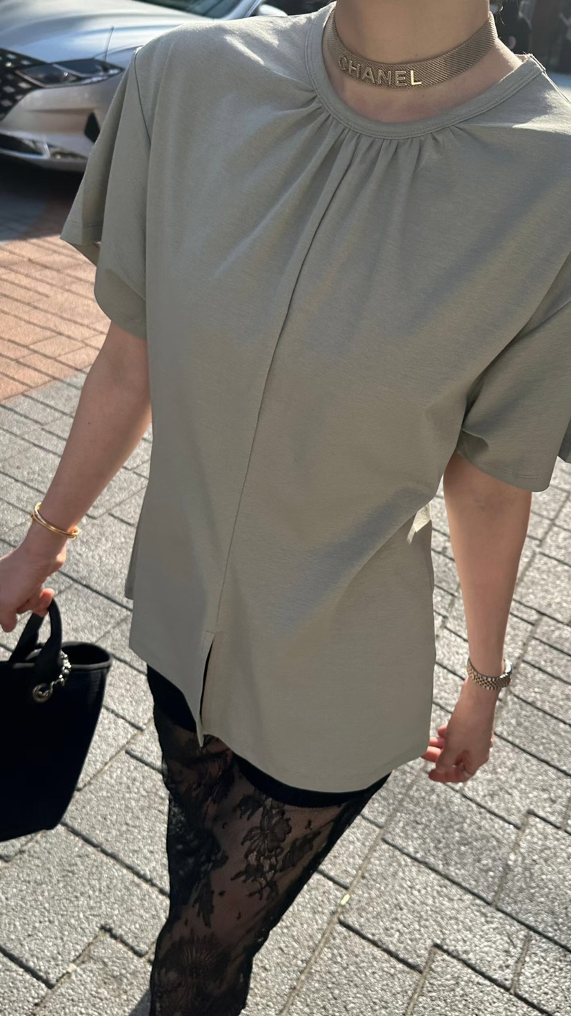 GENTLE B/LOVENTINA韓國直郵女士新款休閑推薦職業T恤褶皺GENTLE B/LOVENTINAT恤