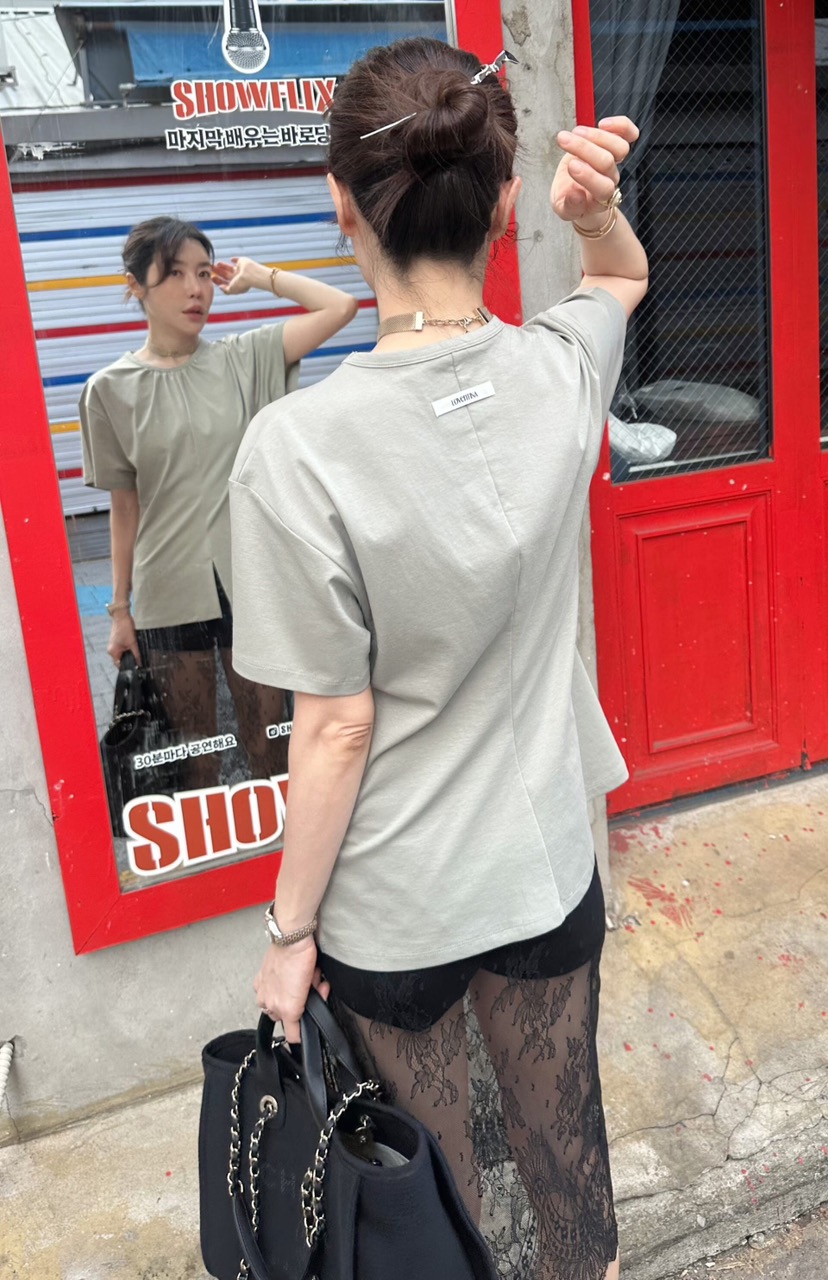 GENTLE B/LOVENTINA韓國直郵女士新款休閑推薦職業T恤褶皺GENTLE B/LOVENTINAT恤