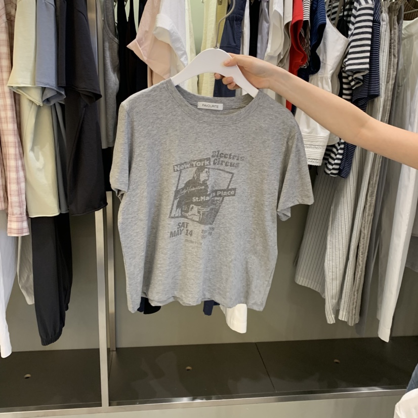 FAVE/FAVOURITE韓國直郵女士新品職業熱賣人氣休閑T恤印花FAVE/FAVOURITET恤圖色2