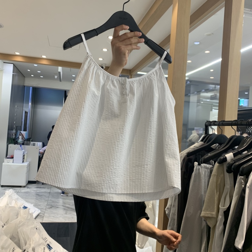 OBJECT韓國東大門代購女裝新款熱賣26夏季26春夏吊帶背心紐扣OBJECT吊帶/背心圖色1