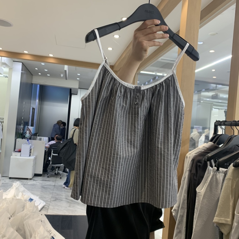 OBJECT韓國東大門代購女裝新款熱賣26夏季26春夏吊帶背心紐扣OBJECT吊帶/背心圖色2