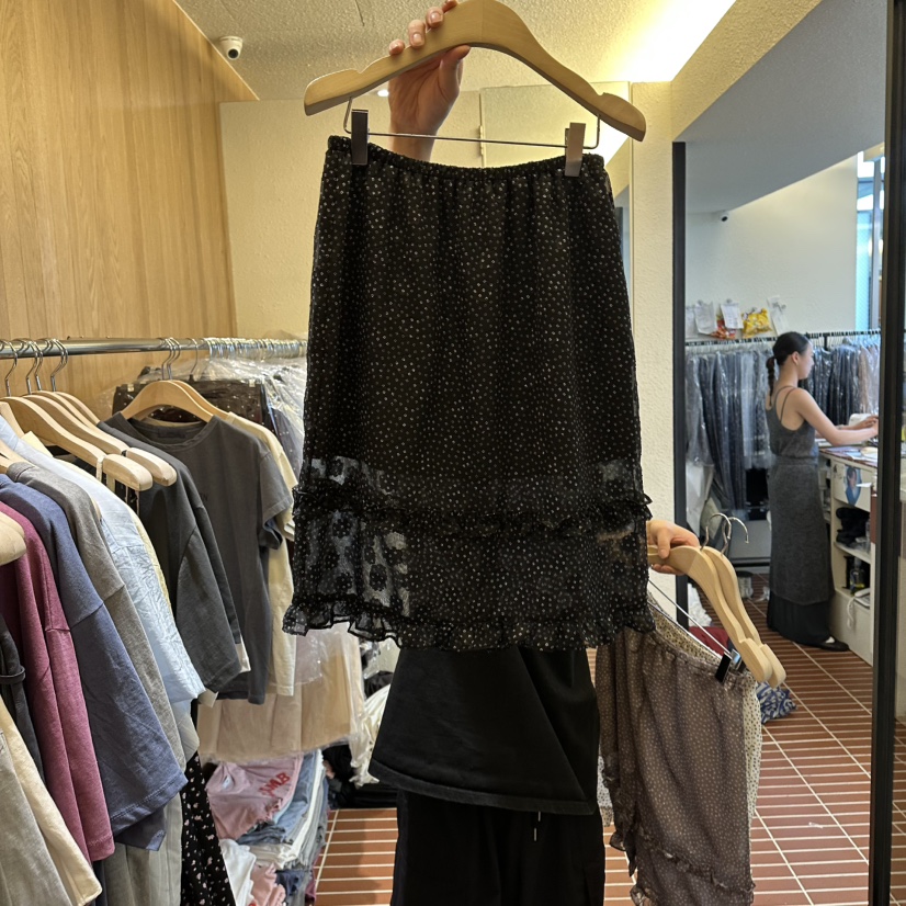 CHOI-L東大門實拍韓國女裝新品人氣半身裙中短裙小碎花荷葉邊CHOI半身裙/中短裙圖色3