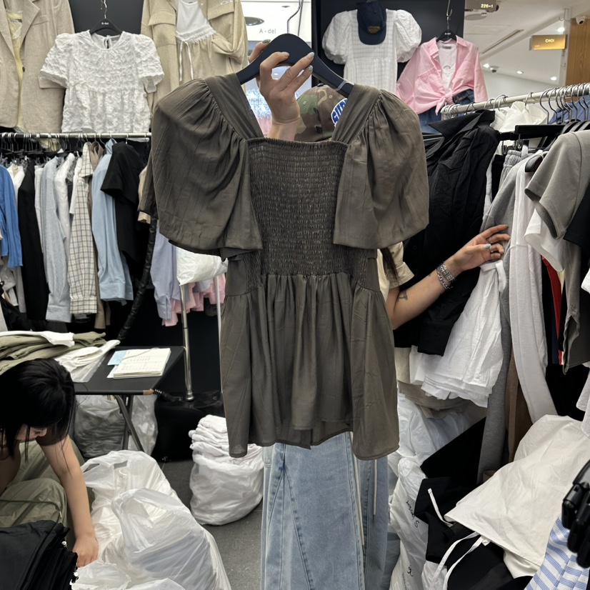 A-DEL韓國直郵女裝新品休閑26夏季時尚人氣職業襯衫蕾絲衫A-DEL襯衫/蕾絲衫