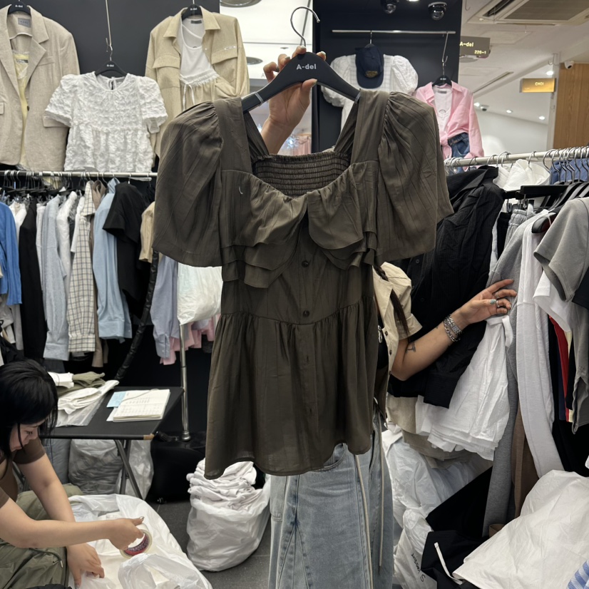 A-DEL韓國直郵女裝新品休閑26夏季時尚人氣職業襯衫蕾絲衫A-DEL襯衫/蕾絲衫圖色3