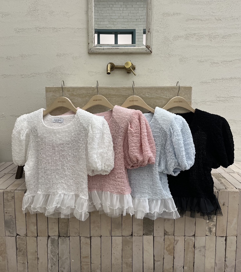 AMUSE SEOUL韓國直郵女裝新品26夏季熱賣職業襯衫蕾絲衫AMUSE SEOUL襯衫/蕾絲衫