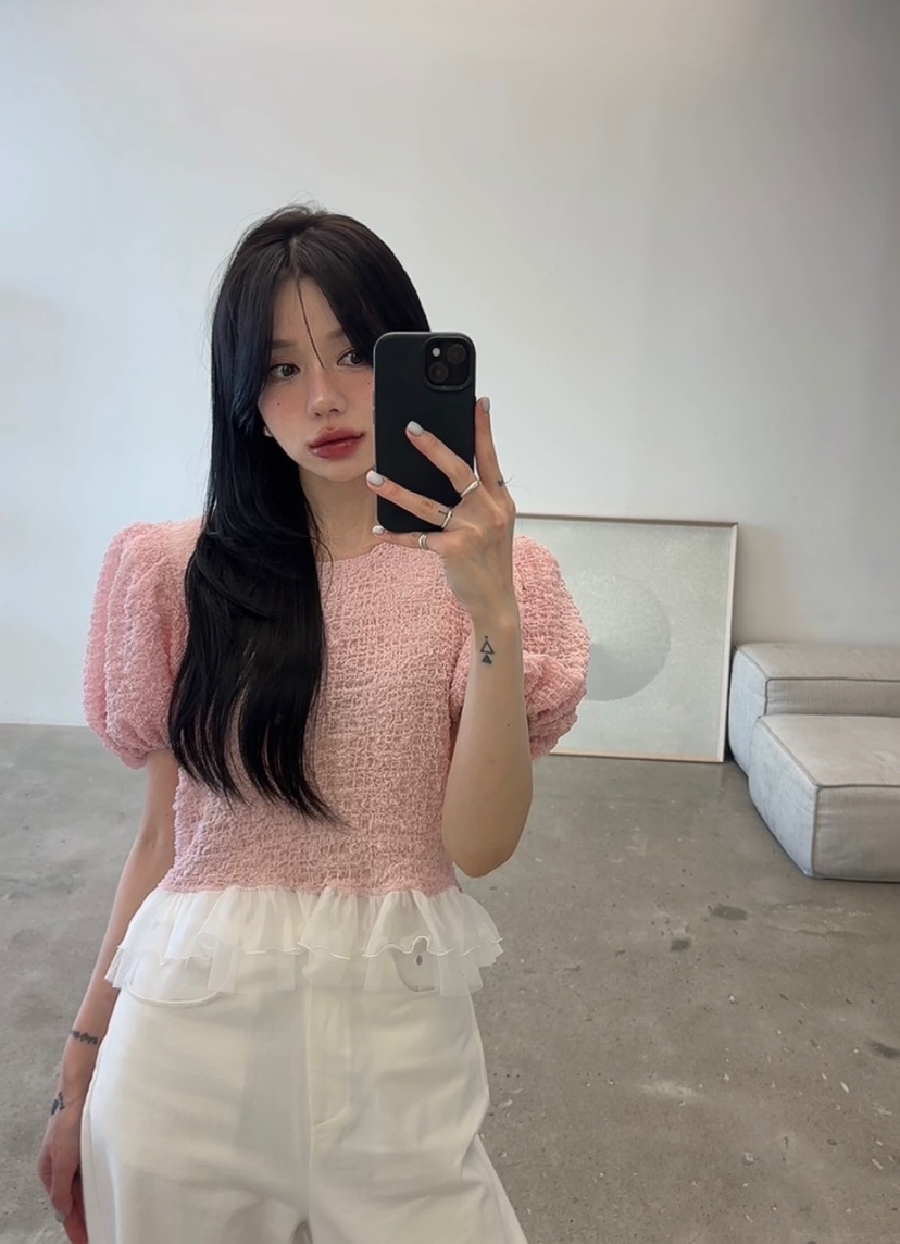 AMUSE SEOUL韓國直郵女裝新品26夏季熱賣職業襯衫蕾絲衫AMUSE SEOUL襯衫/蕾絲衫