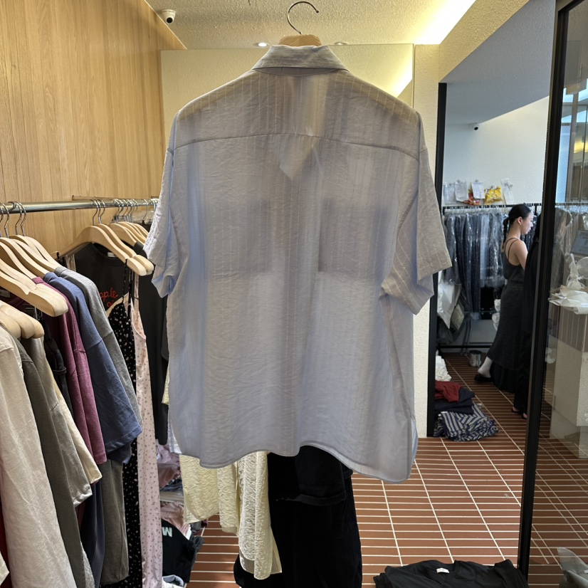 CHOI-L韓國東大門代購女裝新品26夏季人氣襯衫蕾絲衫條紋CHOI襯衫/蕾絲衫