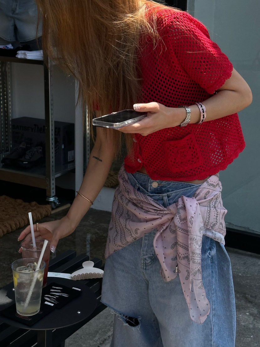 ZEROZERO韓國代購女裝新品休閑熱賣推薦針織衫鉤針編織開衫ZEROZERO針織衫
