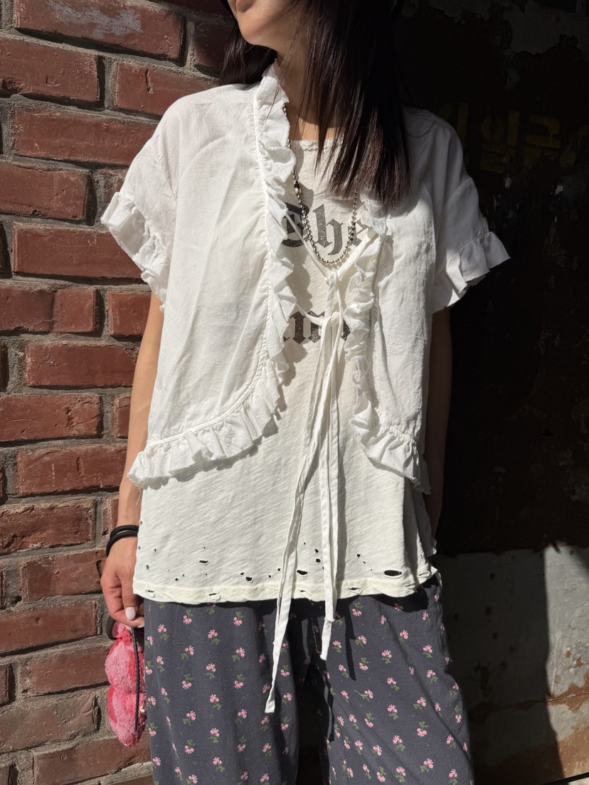 FRANC—L韓國直郵女士新款26夏季熱賣推薦26春夏襯衫蕾絲衫FRANC襯衫/蕾絲衫