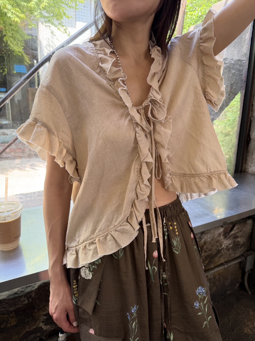 FRANC—L韓國直郵女士新款26夏季熱賣推薦26春夏襯衫蕾絲衫FRANC襯衫/蕾絲衫圖色2