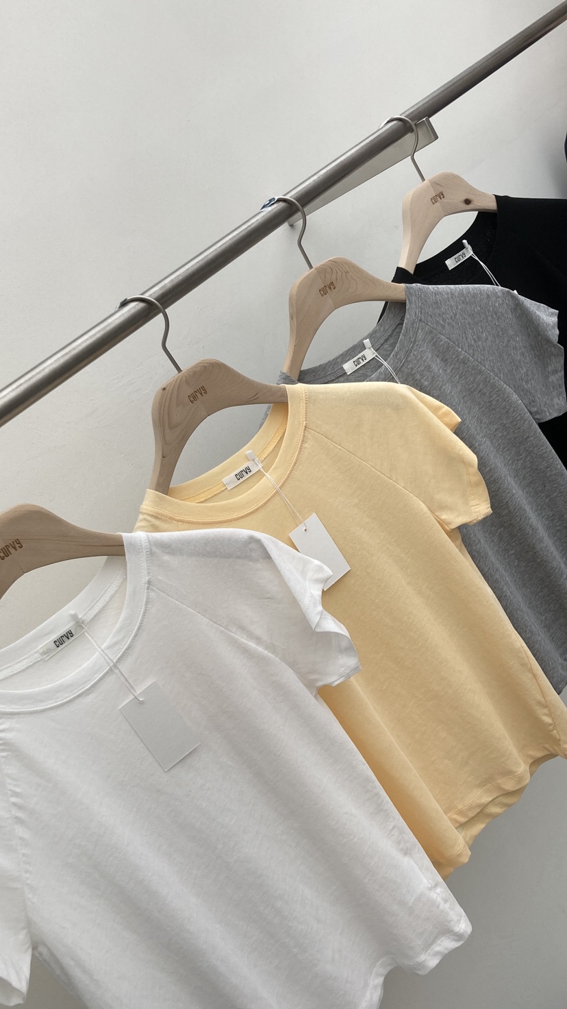 CURVY韓國直郵實拍女裝新品26夏季休閑26春夏時尚職業T恤CURVYT恤